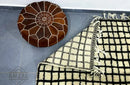 DecorBites™ Moroccan Handmade Beni Ouarain Black & White Rug 1.5m x 1m