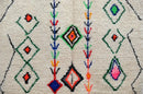 Beige colorful geometric moroccan handmade azilal rug bedroom decor