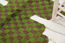 Traditional moroccan handmade cream & green azilal rug bedroom decor