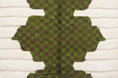 Traditional moroccan handmade cream & green azilal rug bedroom decor
