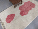 Beige & red moroccan handmade azilal rug living room decor