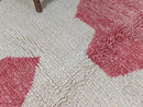 Beige & red moroccan handmade azilal rug living room decor