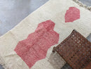 Beige & red moroccan handmade azilal rug living room decor
