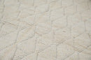 Handmade moroccan azilal cream wool diamond rug for living room