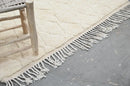 Handmade moroccan azilal cream wool diamond rug for living room