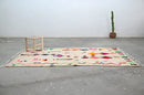 Beige moroccan handmade azilal rug – living room geometric decor