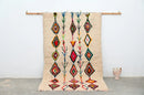 Handmade beige geometric azilal rug bedroom moroccan decor