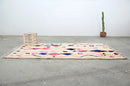 Beige geometric moroccan handmade azilal rug bedroom decor