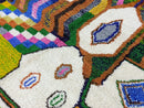 Handmade multicolored geometric azilal rug living room wool decor