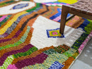 Handmade multicolored geometric azilal rug living room wool decor