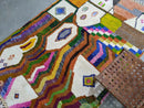 Handmade multicolored geometric azilal rug living room wool decor