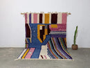Handmade traditional azilal rug multi color wool living room decor