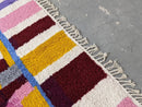 Handmade traditional azilal rug multi color wool living room decor