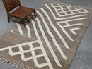 Traditional moroccan handmade brown & cream azilal rug living room