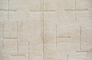Handmade moroccan beni ouarain beige woolen rug bedroom decor