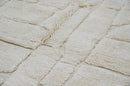 Traditional beige beni ouarain rug living room stone pattern wool