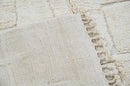Traditional beige beni ouarain rug living room stone pattern wool