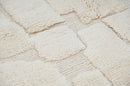 Traditional beige beni ouarain rug living room stone pattern wool