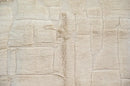 Traditional beige beni ouarain rug living room stone pattern wool