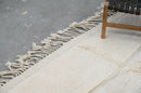 Traditional cream handwoven beni ouarain rug bedroom chunky knit decor