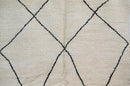 Handmade beni ouarain rug cream & black living room carpet