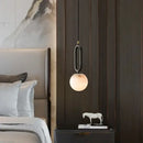 DecorBites™ Moroccan Title: White Marble Hanging Lamp