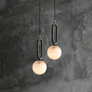 DecorBites™ Moroccan Title: White Marble Hanging Lamp