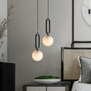 DecorBites™ Moroccan Title: White Marble Hanging Lamp