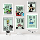 DecorBites™ Motivational Monopoly Millionaire Cartoon Canvas Wall Art