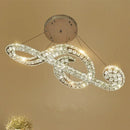 DecorBites™ Musical Note Pendant LED Chandelier - Sparkling Crystal Design for Fashion Stores