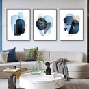 DecorBites™ Navy Blue Geometric Wall Art Set