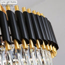 Luxury k9 crystal tiered chandelier black & gold dining room light