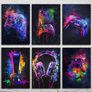 DecorBites™ Neon Video Game Posters for Gamer Room