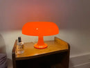 Modern glossy black led mushroom table lamp for bedroom bedside