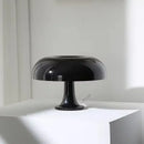 Modern glossy black led mushroom table lamp for bedroom bedside