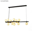 DecorBites™ Nordic Bubble Island Pendant Light - 11 Lights, Metallic Black Finish - Ideal for Restaurants