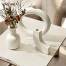 DecorBites™ Nordic Ceramic Donut Vase - Home Decor Accent