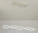 Modern gold led wave chandelier dining room nordic lighting