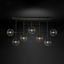Modern brass and black clear glass sphere ceiling light dining room