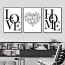 DecorBites™ Nordic Diamond Heart Canvas Prints Set