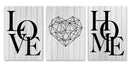 DecorBites™ Nordic Diamond Heart Canvas Prints Set