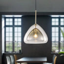 DecorBites™ Nordic Double Glass Cone Pendant Light Fixture - 12"/14" Wide Champagne Suspension