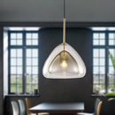 DecorBites™ Nordic Double Glass Cone Pendant Light Fixture - 12"/14" Wide Champagne Suspension