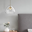 DecorBites™ Nordic Double Glass Cone Pendant Light Fixture - 12"/14" Wide Champagne Suspension