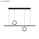 DecorBites™ Nordic Dual Ring LED Acrylic Island Pendant Light in Black for Dining Room