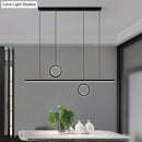 DecorBites™ Nordic Dual Ring LED Acrylic Island Pendant Light in Black for Dining Room