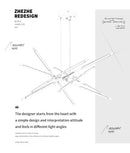 DecorBites™ Nordic Geometry LED Chandelier with Remote Control