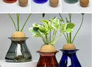 Deep blue nordic glass vase for living room hydroponic decor