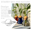 Deep blue nordic glass vase for living room hydroponic decor
