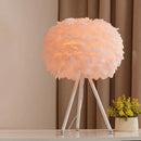 DecorBites™ Nordic Goose Feather Sphere Table Lamp with Tripod Stand - Stylish 1-Bulb Night Stand Light